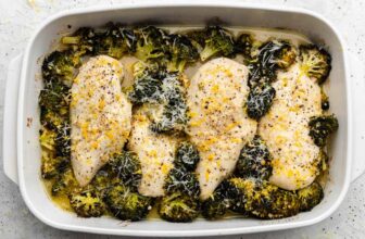 Lemon Garlic Hen Broccoli Bake